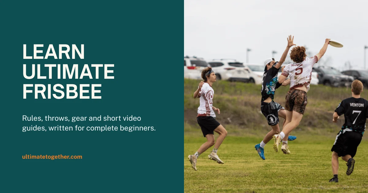 Ultimate frisbee players jumping to catch a disc during a game